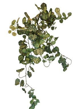 Artificial Strawberry Begonia Hanging Plant 24 Inch Faux Trailing Vine Variegate